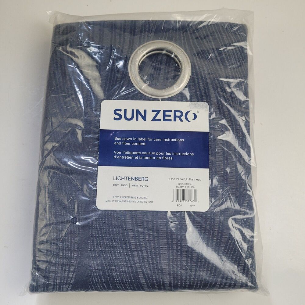 NEW Sun Zero 52 x 96 One Grommet curtain panel 'Navy Blue' #CT27